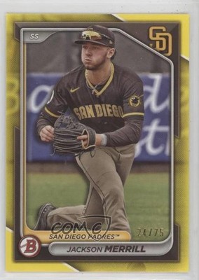 2024 Bowman Prospects Yellow Border 24/75 Jackson Merrill #BP-145 Rookie RC 0to6