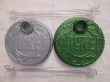 Lot 2 Wicked for Good Movie Elphaba Glinda Deluxe Plastic 2 Piece Doll Stands