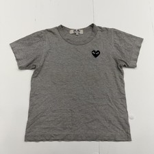 Comme Des Gar�ons Play Shirt Mens Small Gray Heart Logo Tee Made In Japan Cotton