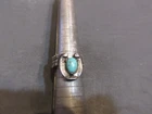 VINTAGE STERLING SILVER HANDCRAFTED TURQUOISE RING SIZE 5.5