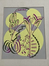 Mid Century Abstract Painting Cubist Cubism Still Life  Modernism 1950’s Signed