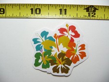 VARIOUS COLORS OF HIBISCUS FLOWERS SMALL STICKER DECAL TROPIC SCENE VACATION