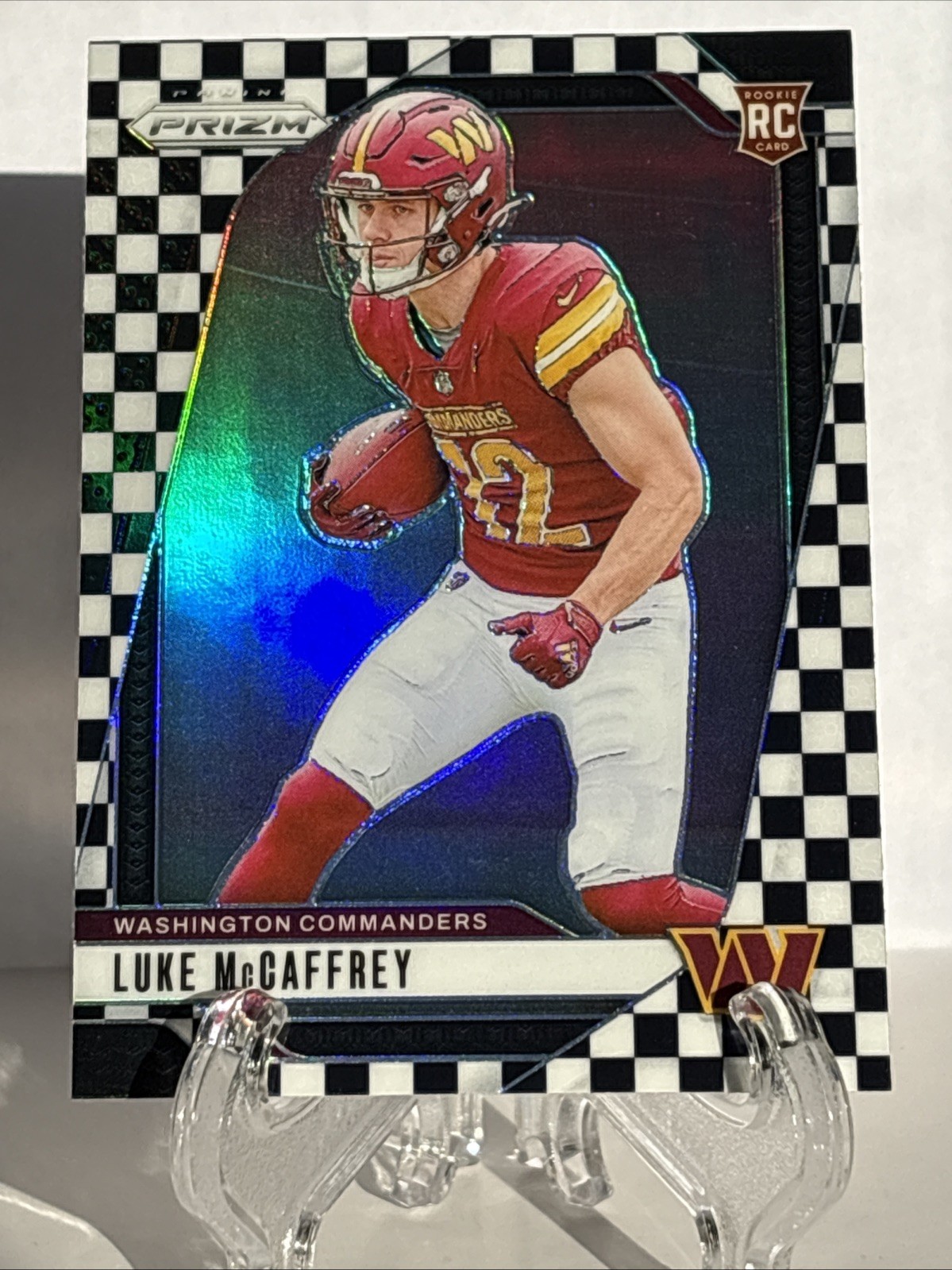 2024 Panini Prizm - Rookies Luke McCaffrey #367 Black & White Checker Prizm (RC)