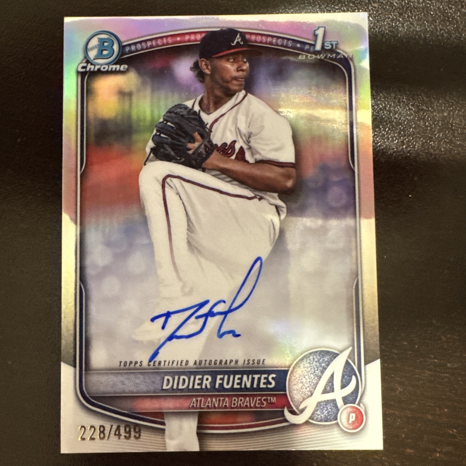 2025 Bowman Chrome - Didier Fuentes 1st Auto Refractor /499 BRAVES DEBUT