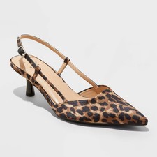 Women's Annette Satin Slingback Heels with Memory Foam Insole - A New