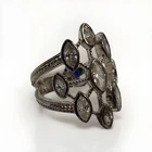 Vintage Sterling Silver Marquise-Cut Clear Stone Ring - Size 7, Hallmarked