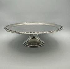 Rogers & Bro Silver Plated Pedestal Cake Plate Stand Egg & Dart