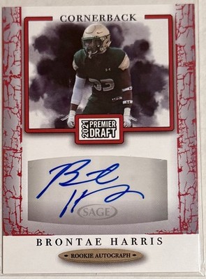 Brontae Harris 2021 Sage Premier Draft Red Auto UAB Blazers Football