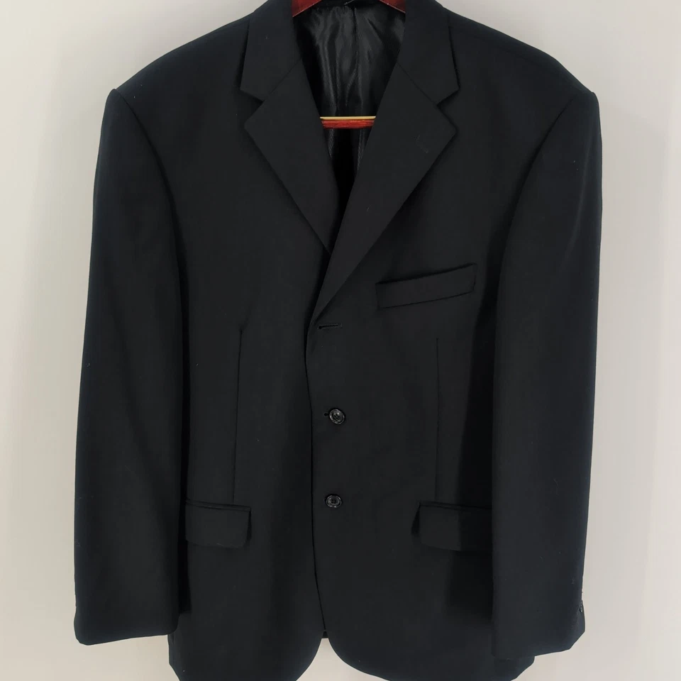 Шерстяное классическое пальто блейзер Giorgio Cosani RM3 на трех пуговицах спереди черное размер 42 - Изображение 2 из 4