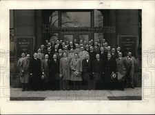 1929 Press Photo Members of White Club on Steps of Home Office Pres Walter White