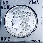 1921 BU GEM MORGAN SILVER DOLLAR UNC MS+++ U.S. MINT RARE COIN 7514