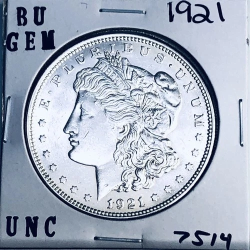 1921 BU GEM MORGAN SILVER DOLLAR UNC MS+++ U.S. MINT RARE COIN 7514