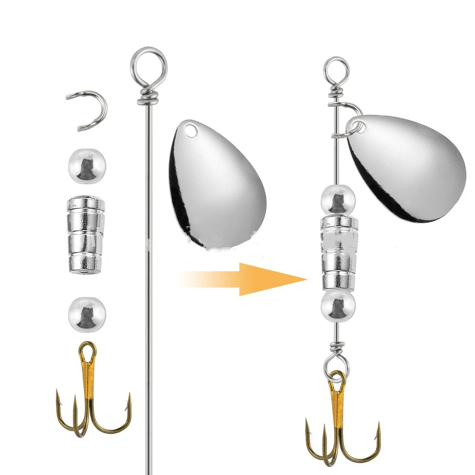 100pcs Fishing Spinner Shaft Looped Stainless Steel Wire Lure Making Supplier - Image 3 of 4