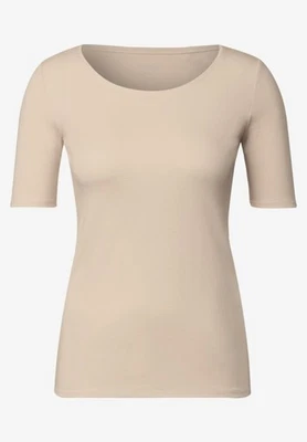 CECIL Basic Kurzarmshirt Lena in der Farbe Pearl Beige - Bild 1 von 4