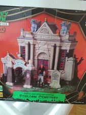 Lemax Spooky Town  Forlorn Cemetery Lights Animation Spooky Sounds Tested Works