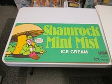 Baskin Robbins ice cream 1979 SHAMROCK MINT cone mushroom leprechaun comic sign