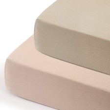 Soft Muslin Crib Sheet 2 Pack 100 Cotton Standard Mattress 52x28 Natural Taupe