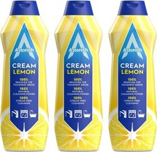 3 x Astonish Cream Cleaner Lemon Fresh for Dirt Grease & Grime Removal 500ml 5.32 per litre