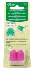 Clover Flexible Rubber Medium Thimble, Pink, Size 2 for Sewing and Crafting