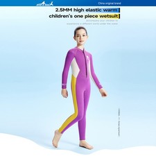 Girls Wetsuit Full Body Neoprene Thermal Swimsuit 2.5MM For Kids Long IVXP