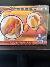 Sunny Days Squishy Hot Dog 2-in-1 Tactile Squeeze Toy Yellow/Red