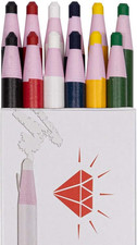 HOMSSEM New China Markers Grease Pencils – 12-Pack Multi-Surface Wax Markers for