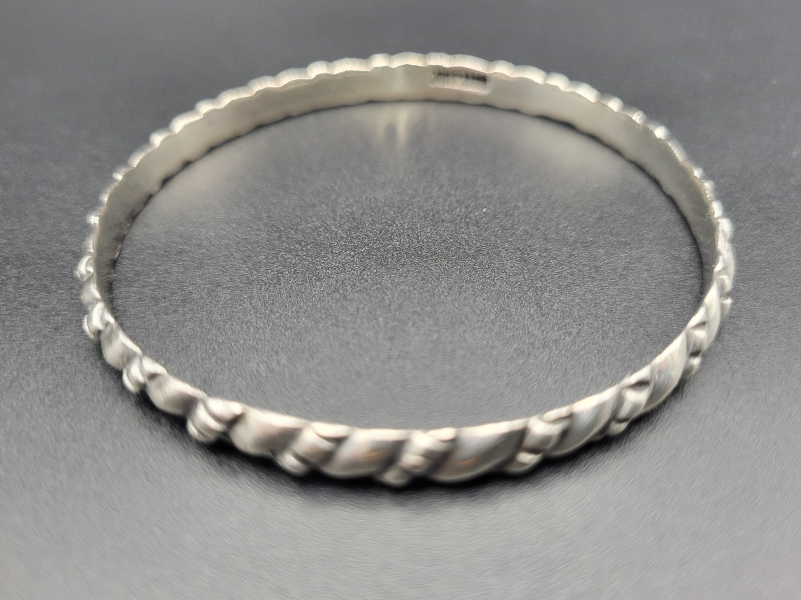 Sterling Silver  Solid Cable Twist Bangle Bracele… - image 5