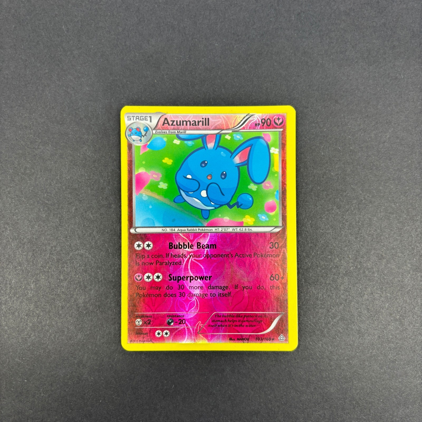 Azumarill 103/160 - REVERSE HOLO - XY - Primal Clash - LP