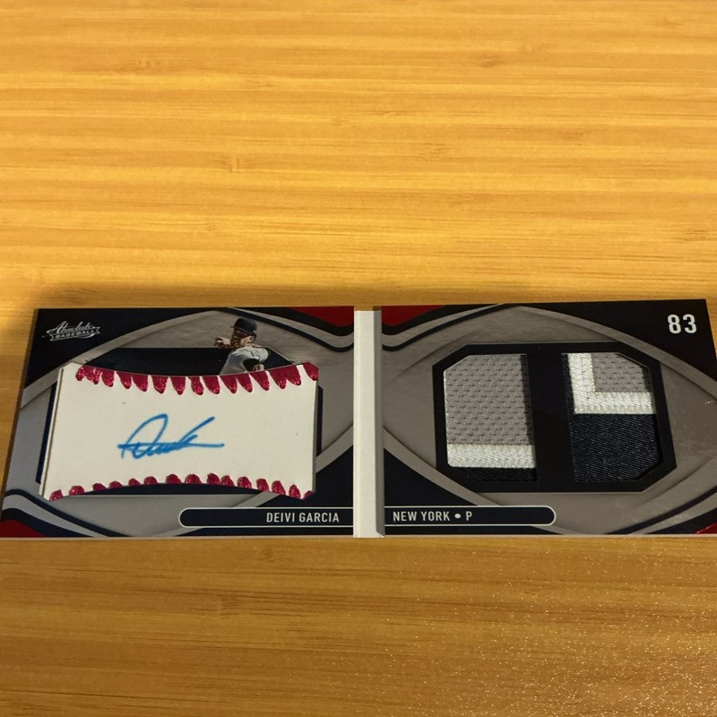 2022 Absolute Baseball Material Booklet Blue #2 Deivi Garcia PATCH AUTO /35