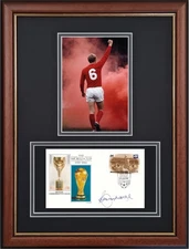 Bobby Moore Footballing Legend, Hand Signed Framed FDC Presentation & COA
