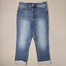 Frye High-Rise Crop Jeans Womens 10/30 Cuffed Hem Blue Denim Stretch Modern