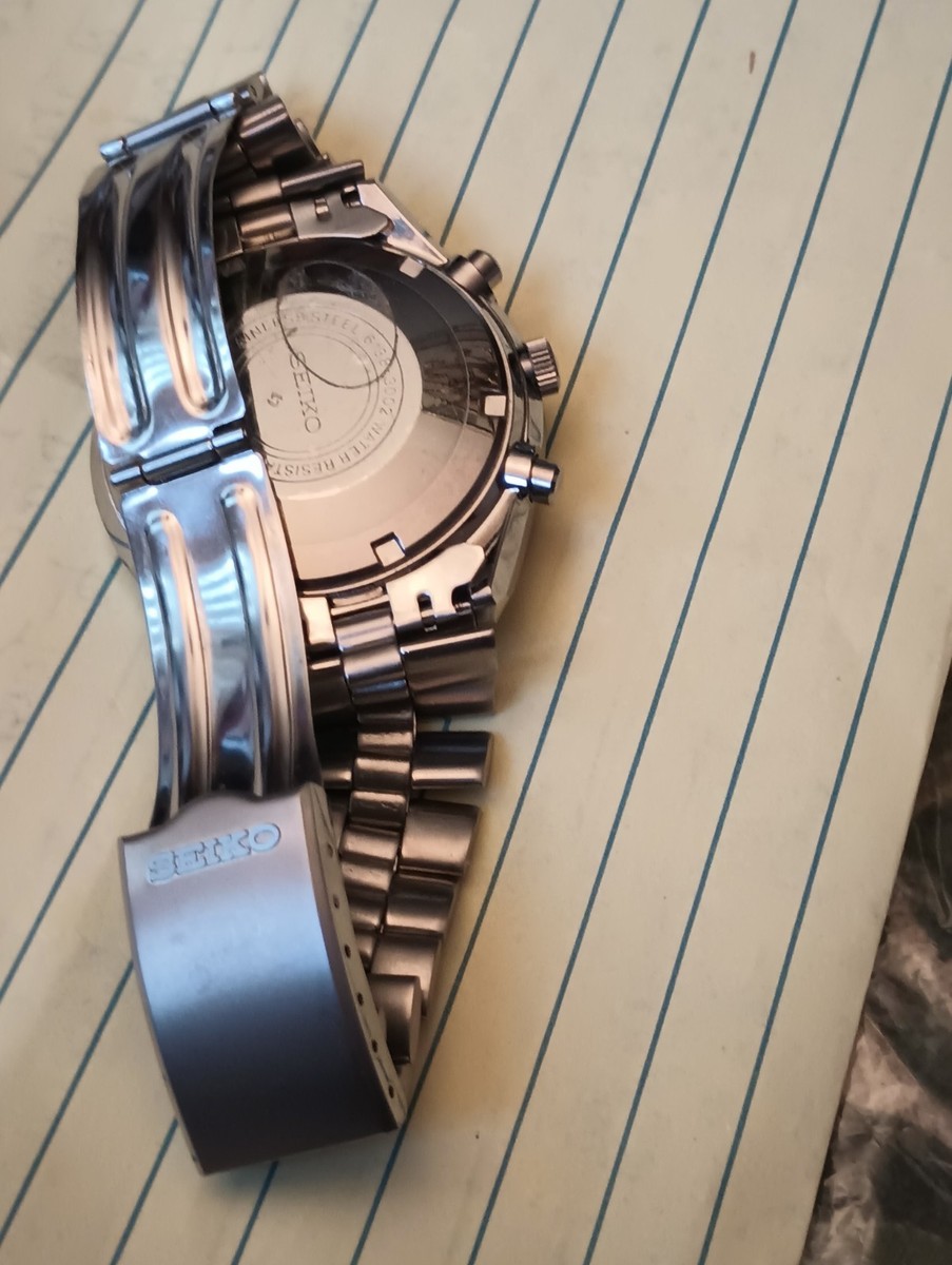 SEIKO 6138-3002 Automatic Chronograph Watch Men's Vintage Black