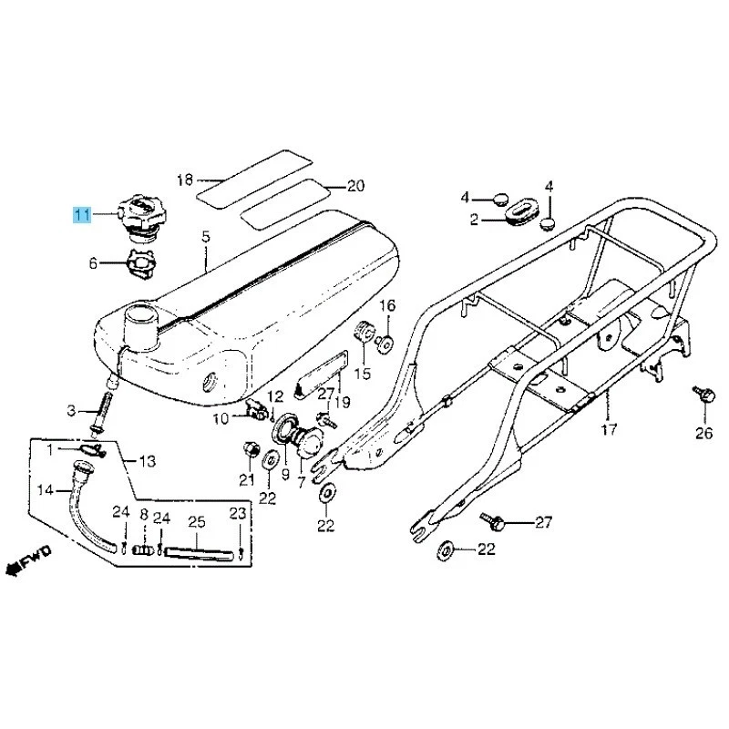 Tapa de aceite original HONDA EXPRESS NC50 '79-83 EXPRESS II NA50 '79-81 55105-147-000 Foto 3 de 4