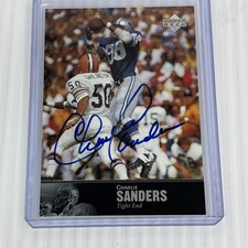 Charlie Sanders - 1997 Upper Deck Legends Football Autograph - Lions - Signed 