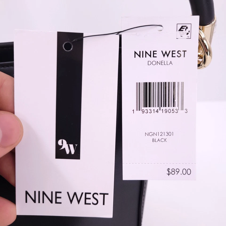 Bolso Bandolera Nine West Donella Bolso de Mano Negro Correa Ajustable Cartera Foto 2 de 4