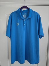 Walmart Employee Uniform Polo Shirt Men's Large Blue Short Sleeve Spark Logo I