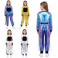 Girls Outfits Hip Hop Tracksuits Multi-Pocket Set Pullover Costume Workout Team