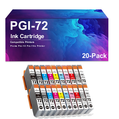 PGI-72 10 Pack Ink Cartridge Compatibl for  Pixma Pro-10 Pro-10s Printers
