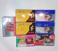 Mixed Lot of 7 Blank Audio Cassette Tapes TDK SONY MAXELL New Sealed