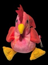 TY Beanie Baby Rare Retired Original Mint Condition 1996 Strut Rooster Pink Red