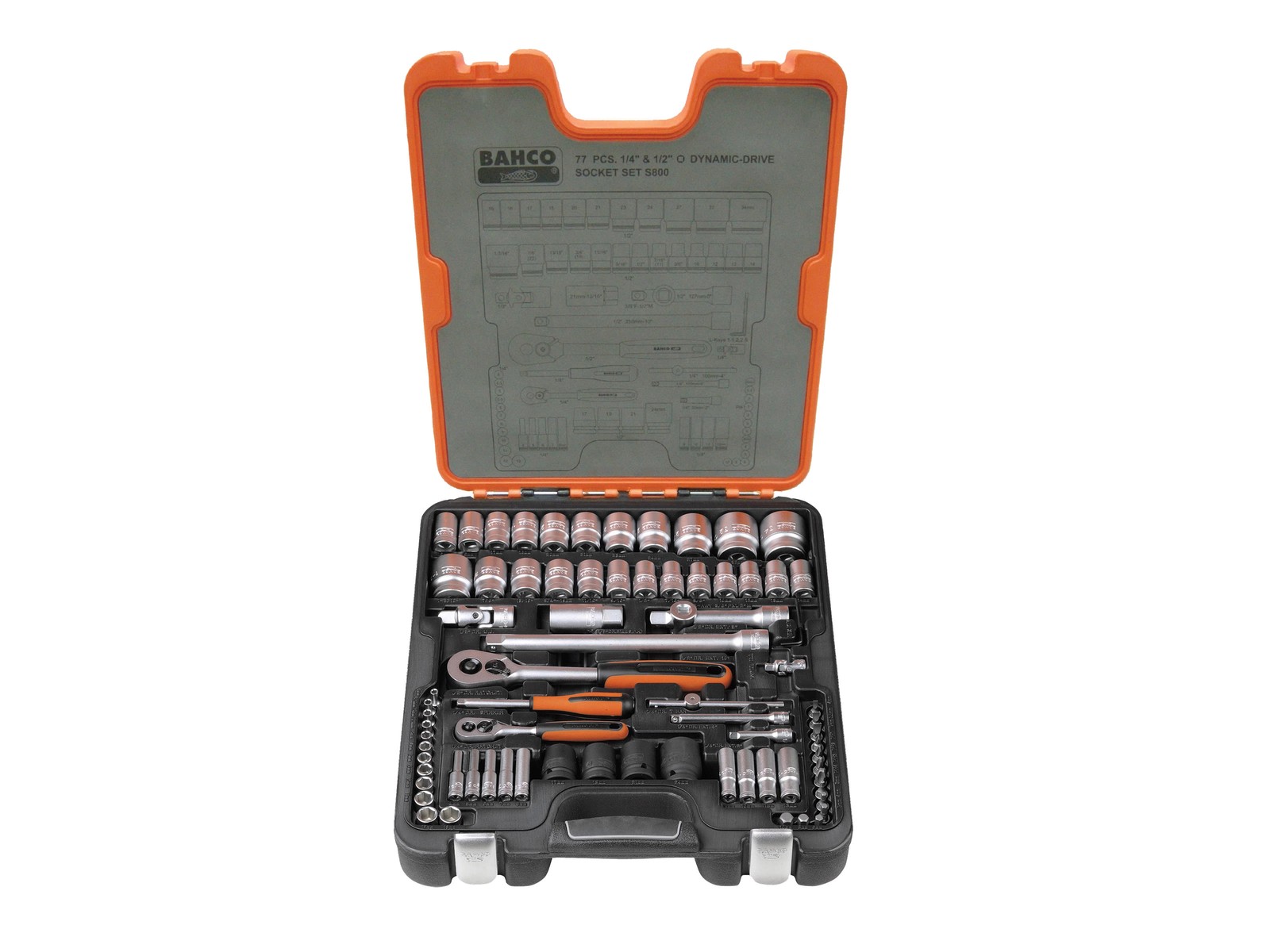Bahco S800 Socket Set Of 77 Metric & Af 1.4 & 1.2In Drive - Image 5