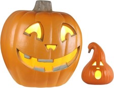 2 PCS Halloween Pumpkin Lanterns,Jack o Lanterns Light Up Pumpkin Decorations,Li