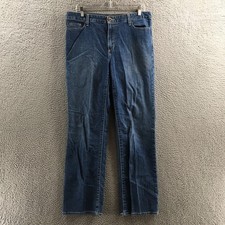 Eddie Bauer Straight Leg Jeans Womens Jeans 12 Blue Natural Fit Denim Zip Fly