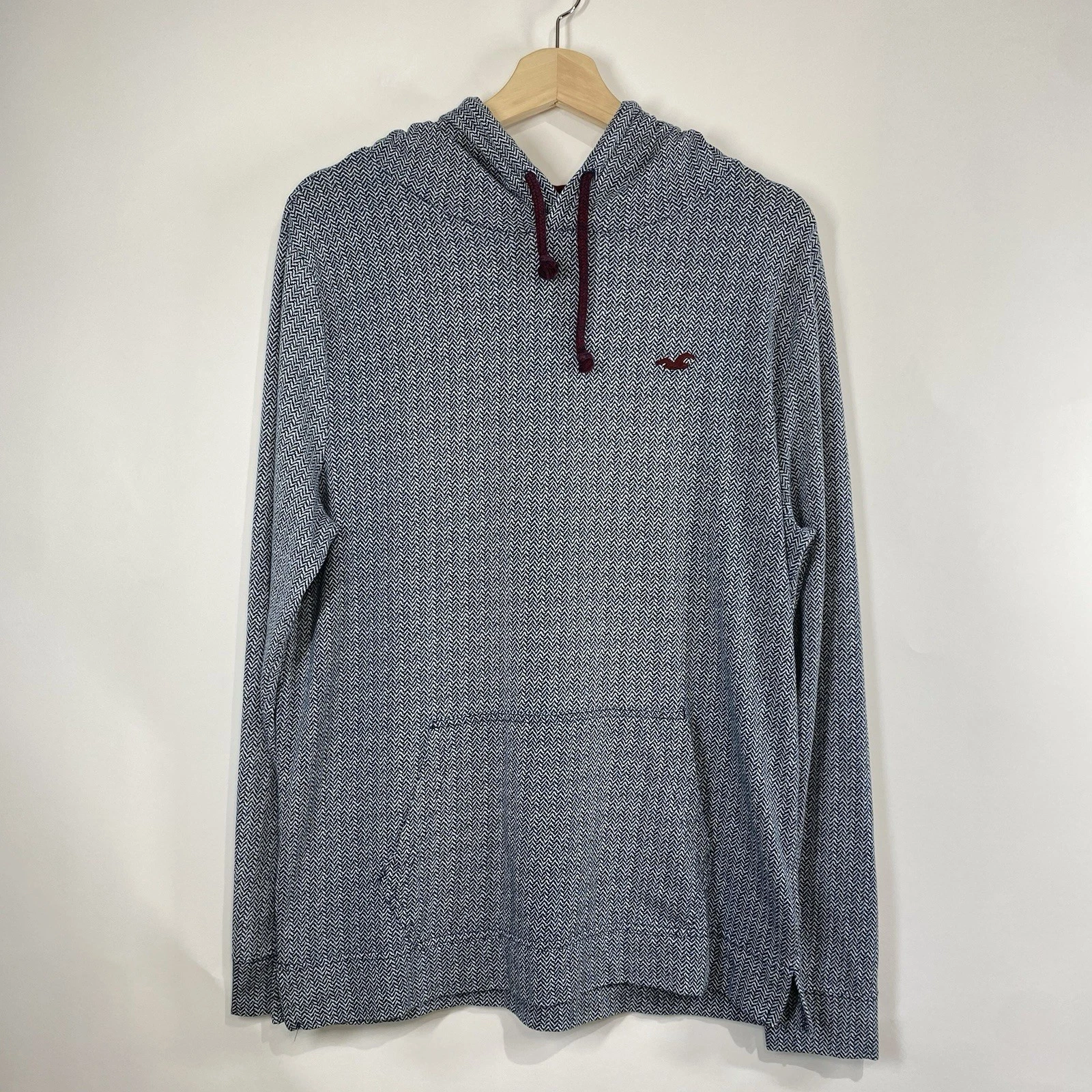 Hollister Mens Hoodie Cotton Blend Surf Skater Size M Lightweight Casual Pocket