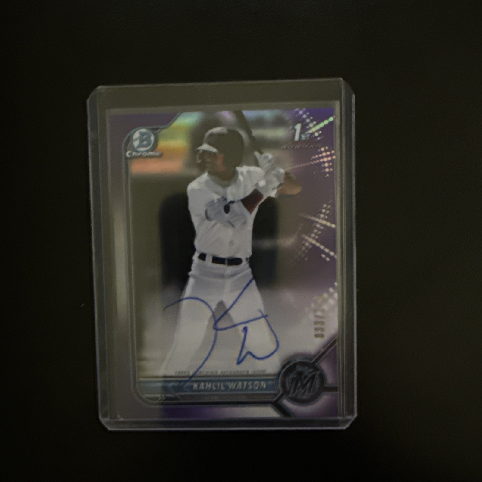 2022 Bowman - Chrome Auto Kahlil Watson #CPA-KW Purple Refractor /250 1st RC