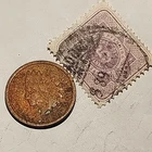 1893 Indian Head Cent And 1889 Hand Stamped German 5c Postage Stamp XF) #9