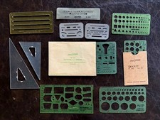 Lot of 11 Assorted Drafting Templates; Rapidesign and K E