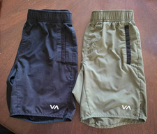RVCA Boys Yoggers Stretch Shorts Youth Medium- Hard to Find Black and Green