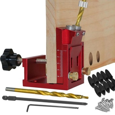 Pocket Hole Jig Kit with Drill Guide, Screws & Plugs for Wood Joinery