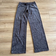 Y2K VTG Juicy Couture Velour Track Pants Wide Leg Brown Women s Spellout Large